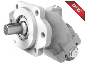 2PE斜軸柱塞泵，排量12cc-108cc，最高壓力可達400bar，SAE法蘭連接。